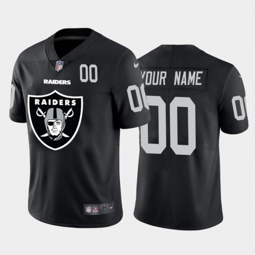 Las Vegas Raiders Custom Black Men's Big Team Logo Player Vapor Limited Jersey
