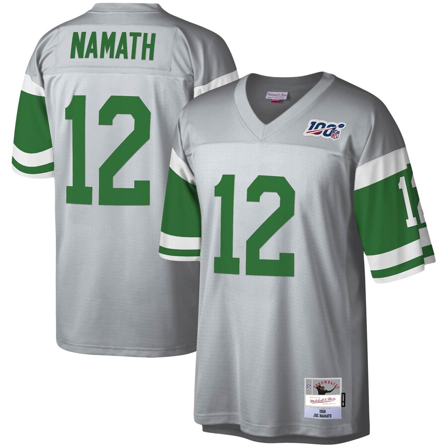 New York Jets #12 Joe Namath Mitchell & Ness 100 Retired Player Platinum Jersey