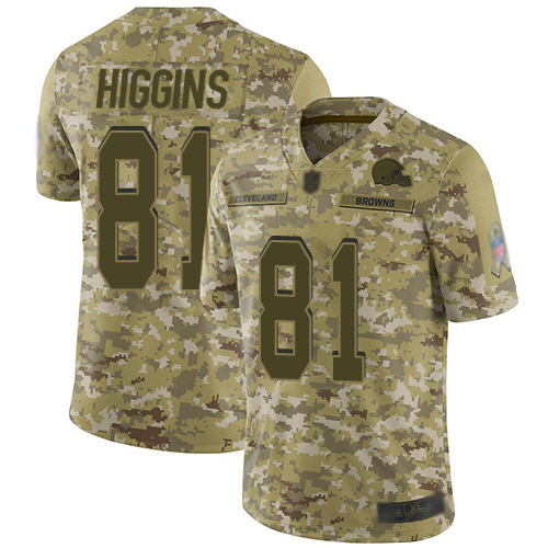Cleveland Browns #81 Rashard Higgins Camo Men's Stitched Limited 2018 Salute To Service Jersey Men's