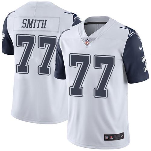 Dallas Cowboys #77 Tyron Smith White Men's Stitched Limited Rush Jersey Men's