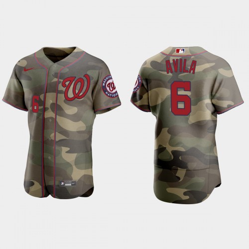 Washington Washington Nationals #6 Alex Avila Men's 2021 Armed Forces Day Authentic Jersey -Camo Men's