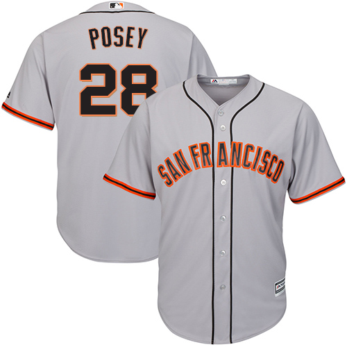 San Francisco Giants #28 Buster Posey Grey Stitched Youth Jersey Youth
