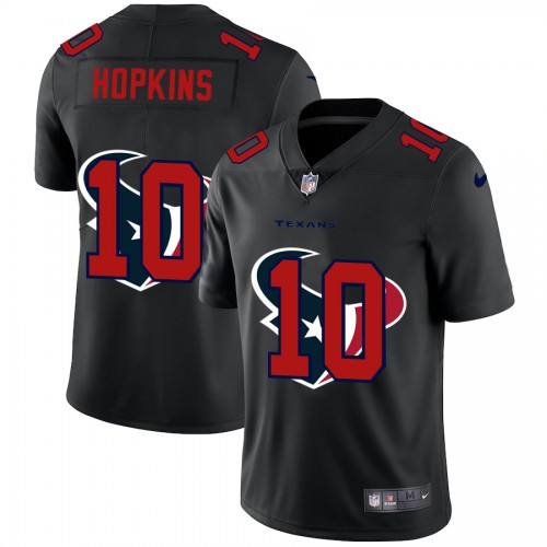 Houston Houston Texans #10 DeAndre Hopkins Men's Team Logo Dual Overlap Limited Jersey Black Men's