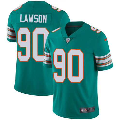 Miami Dolphins #90 Shaq Lawson Aqua Green Alternate Men's Stitched Vapor Untouchable Limited Jersey Men's