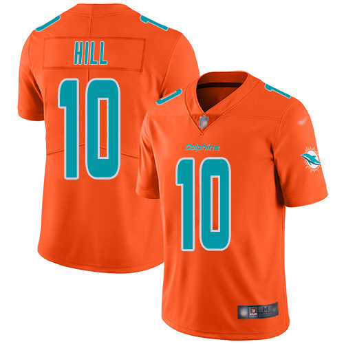 Dolphins #10 Tyreek Hill Orange Youth Stitched Limited Inverted Legend Jersey