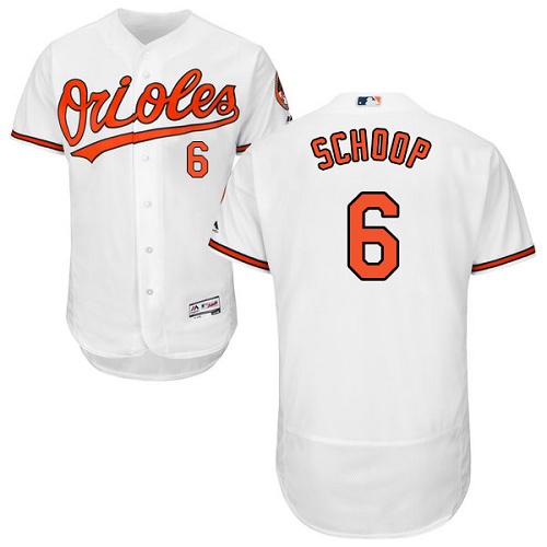 Baltimore Orioles #6 Jonathan Schoop White Flexbase Authentic Collection Stitched Jersey Men's