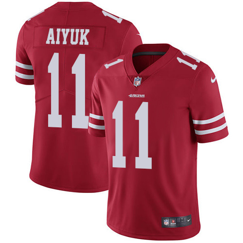 San Francisco 49ers #11 Brandon Aiyuk Red Team Color Men's Stitched Vapor Untouchable Limited Jersey Men's