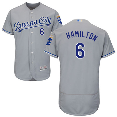 Kansas City Royals #6 Billy Hamilton Grey Flexbase Authentic Collection Stitched Jersey Men's