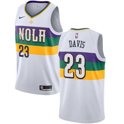 New Orleans Pelicans #23 Anthony Davis White Swingman City Edition 2018/19 Jersey Mens