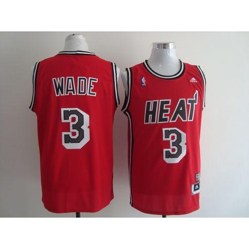 Miami Heat #3 Dwyane Wade Red Hardwood Classics Nights Stitched Jersey Mens