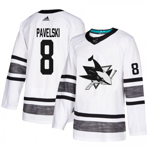 Adidas San Jose Sharks #8 Joe Pavelski White Authentic 2019 All-Star Stitched Jersey Men's