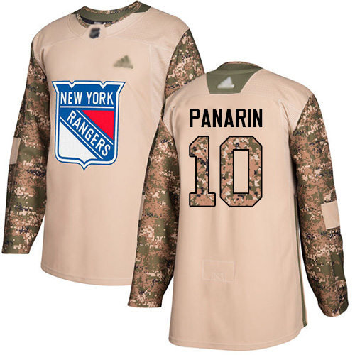 Adidas New York Rangers #10 Artemi Panarin Camo Authentic 2017 Veterans Day Stitched Youth Jersey Youth