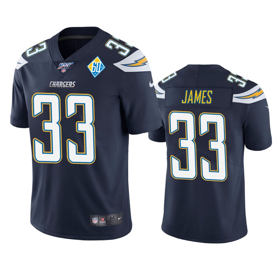 Los Angeles Chargers #33 Derwin James Navy 60th Anniversary Vapor Limited Jersey