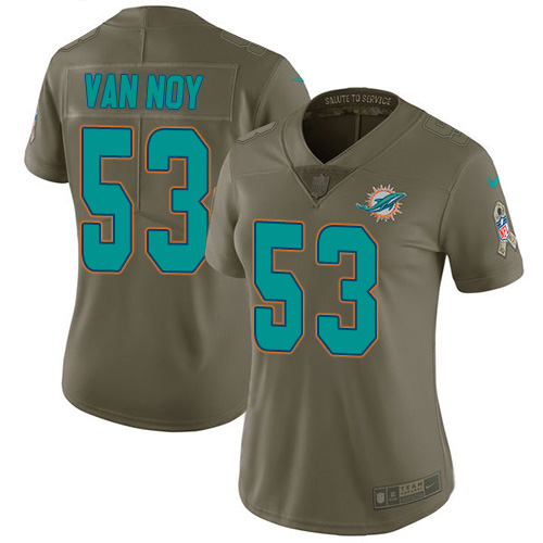 Miami Dolphins #53 Kyle Van Noy Olive Women's Stitched Limited 2017 Salute To Service Jersey Womens