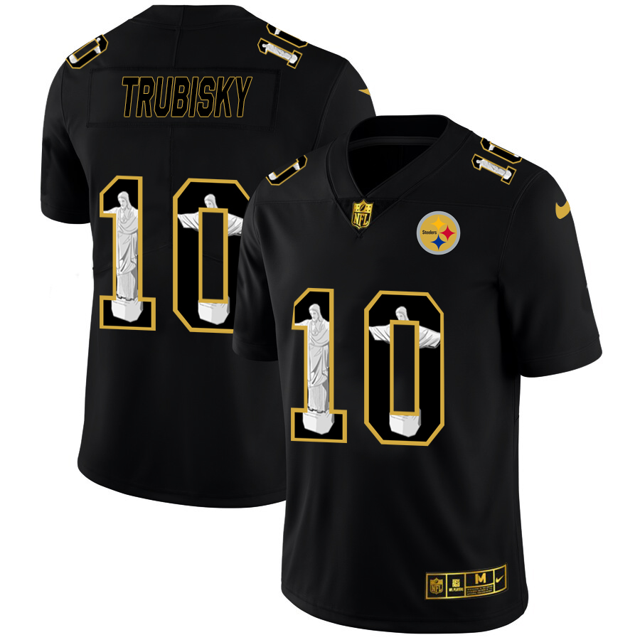 Pittsburgh Steelers #10 Mitchell Trubisky Carbon Black Vapor Cristo Redentor Limited Jersey