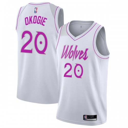 Minnesota Timberwolves #20 Josh Okogie White Womens Swingman Earned Edition Jersey Womens