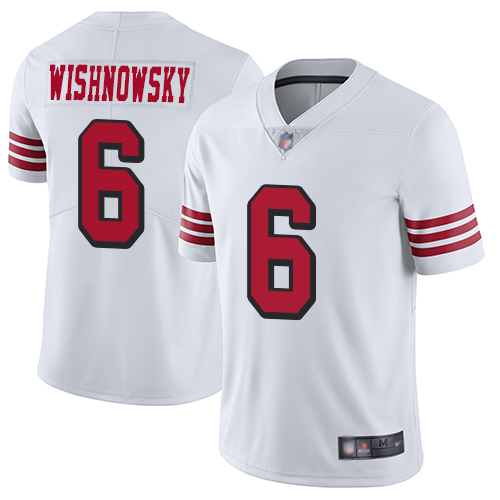 San Francisco 49ers #6 Mitch Wishnowsky White Rush Men's Stitched Vapor Untouchable Limited Jersey Men's