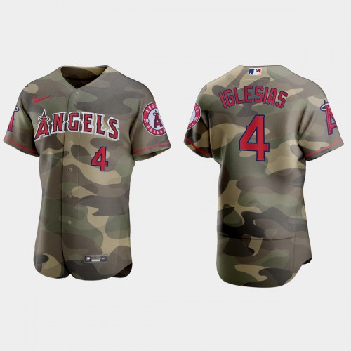 Los Angeles Los Angeles Angels #4 Jose Iglesias Men's 2021 Armed Forces Day Authentic Jersey -Camo Men's