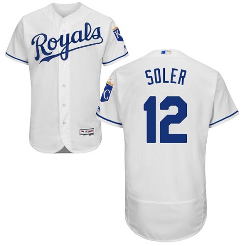 Kansas City Royals #12 Jorge Soler White Flexbase Authentic Collection Stitched Jersey Men's