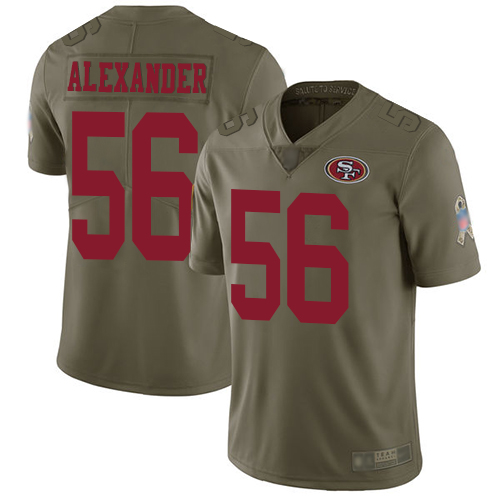 San Francisco 49ers #56 Kwon Alexander Olive Youth Stitched Limited 2017 Salute to Service Jersey Youth