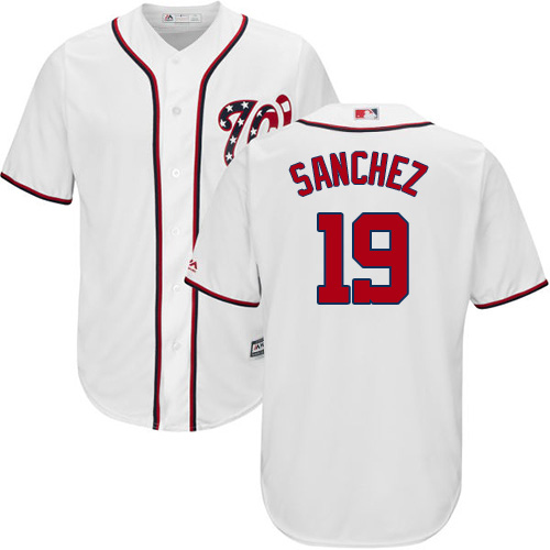 Washington Nationals #19 Anibal Sanchez White New Cool Base Stitched Jersey Men's