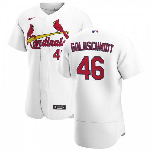 St. Louis St.Louis Cardinals #46 Paul Goldschmidt Men's White Home 2020 Authentic Player Jersey Men's
