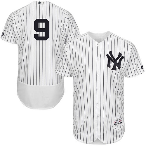 New York Yankees #9 Roger Maris White Strip Flexbase Authentic Collection Stitched Jersey Men's