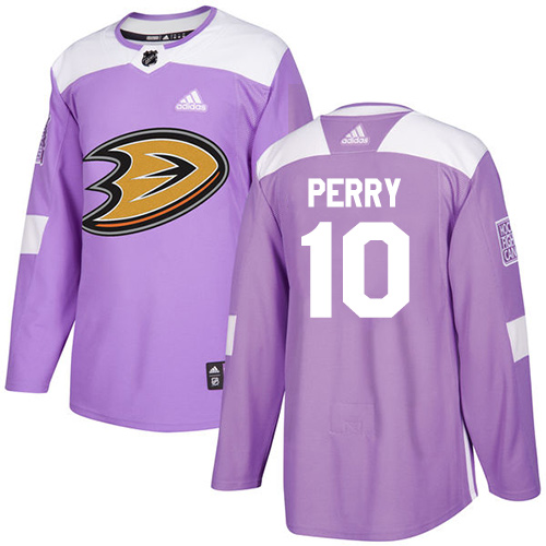 Adidas Anaheim Ducks #10 Corey Perry Purple Authentic Fights Cancer Youth Stitched Jersey Youth