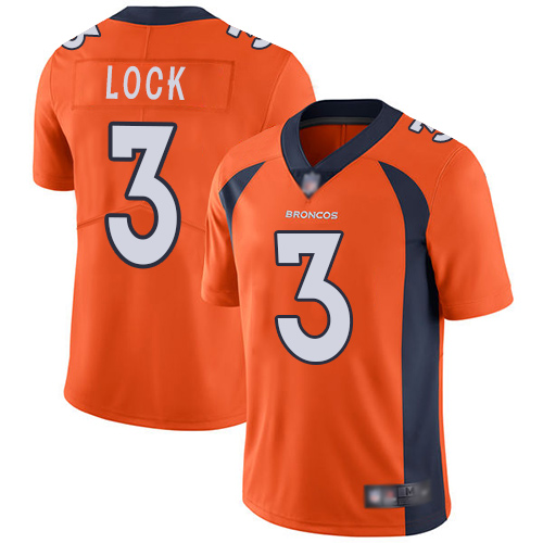 Denver Broncos #3 Drew Lock Orange Team Color Men's Stitched Vapor Untouchable Limited Jersey Men's