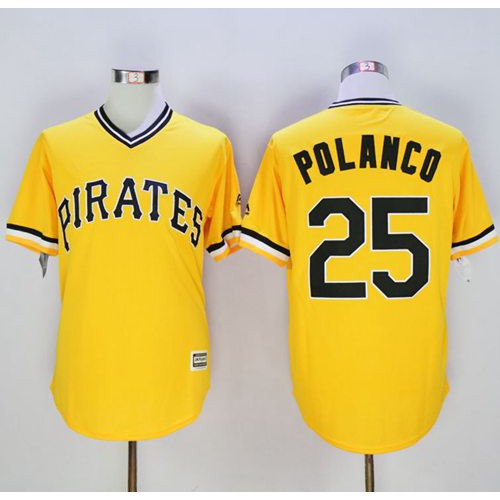 Pittsburgh Pirates #25 Gregory Polanco Gold New Cool Base Stitched Jersey Men's