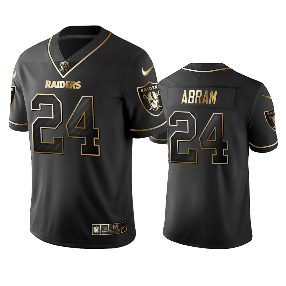Raiders #24 Johnathan Abram Men's Stitched Vapor Untouchable Limited Black Golden Jersey