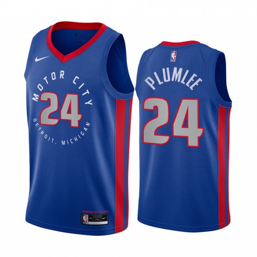 Detroit Pistons #24 Mason Plumlee Blue Youth Swingman 2020-21 City Edition Jersey Youth