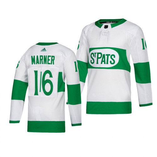 Maple Toronto Maple Leafs #16 Mitch Marner adidas White 2019 St. Patrick's Day Authentic Player Stitched Jersey Men's
