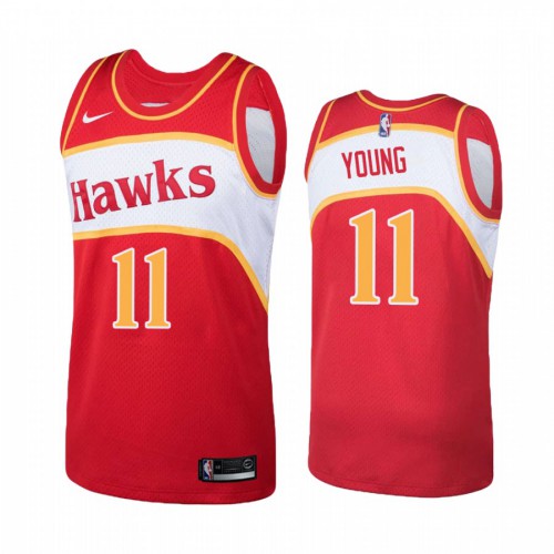 Atlanta Hawks #11 Trae Young Hardwood Classic Red Jersey Mens