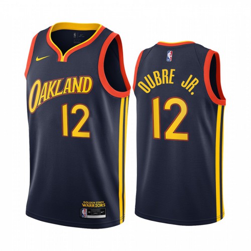 Golden State Warriors #12 Kelly Oubre Jr Navy Swingman 2020-21 City Edition Jersey Mens