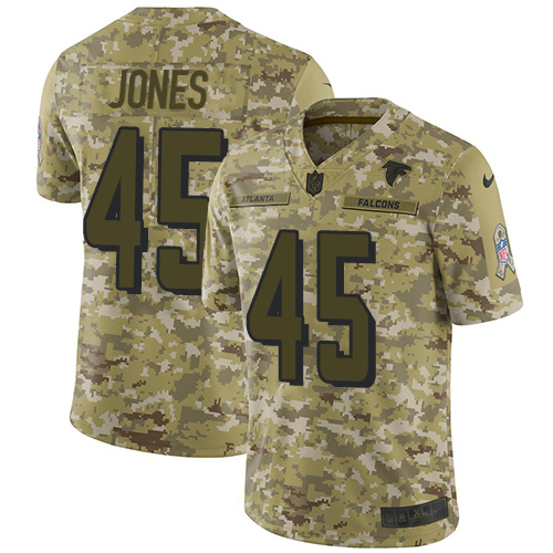 Atlanta Falcons #45 Deion Jones Camo Men's Stitched Limited 2018 Salute To Service Jersey Men's