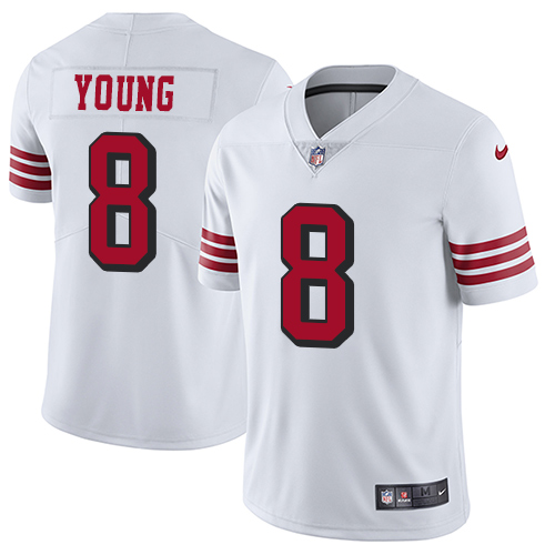 49ers #8 Steve Young White Rush Youth Stitched Vapor Untouchable Limited Jersey