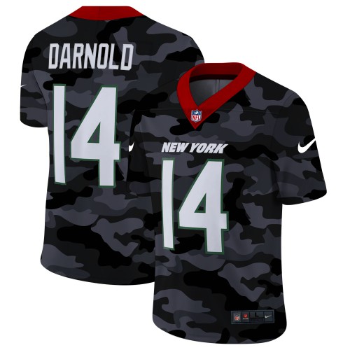 New York New York Jets #14 Sam Darnold Men's 2020 Black CAMO Vapor Untouchable Limited Stitched Jersey Men's