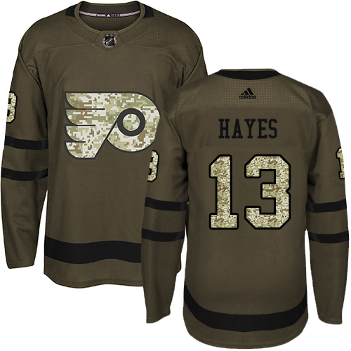 Adidas Philadelphia Flyers #13 Kevin Hayes Green Salute to Service Stitched Jersey Men's