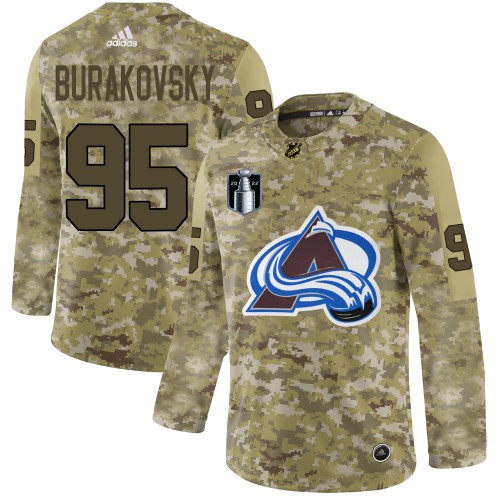 Adidas Colorado Avalanche #95 Andre Burakovsky Camo 2022 Stanley Cup Final Patch Authentic Stitched Jersey Men's
