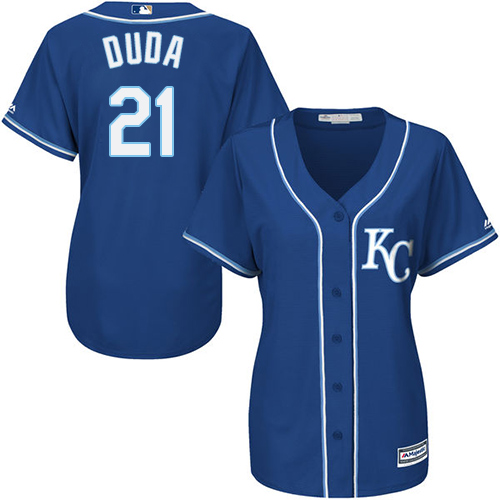 Kansas City Royals #21 Lucas Duda Blue Alternate 2 Women's Stitched Jersey Womens