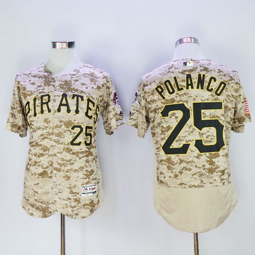 Pittsburgh Pirates #25 Gregory Polanco Camo Flexbase Authentic Collection Stitched Jersey Men's