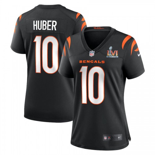Cincinnati Cincinnati Bengals #10 Kevin Huber White Super Bowl LVI Patch Women's Game Jersey Womens