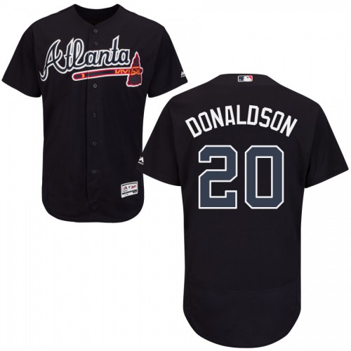 Atlanta Braves #20 Josh Donaldson Navy Blue Flexbase Authentic Collection Stitched Jersey Men's
