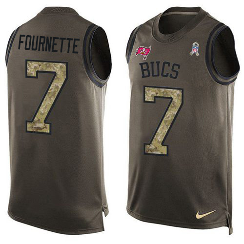 Tampa Bay Buccaneers #7 Leonard Fournette Green Men's Stitched Limited Salute To Service Tank Top Jersey