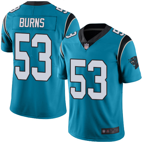 Panthers #53 Brian Burns Blue Alternate Youth Stitched Vapor Untouchable Limited Jersey