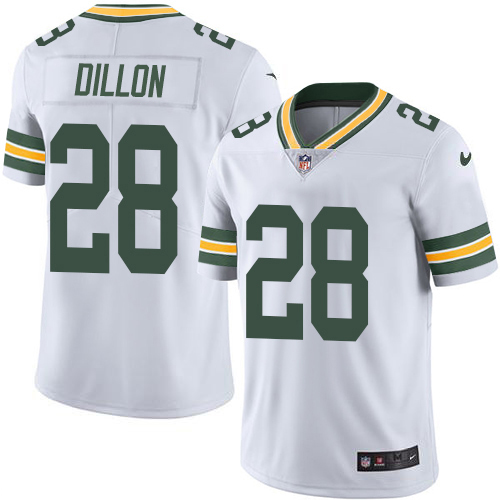 Packers #28 AJ Dillon White Men's Stitched Vapor Untouchable Limited Jersey