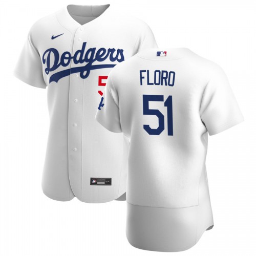 Los Angeles Los Angeles Dodgers #51 Dylan Floro Men's White Home 2020 Authentic Player Jersey Men's