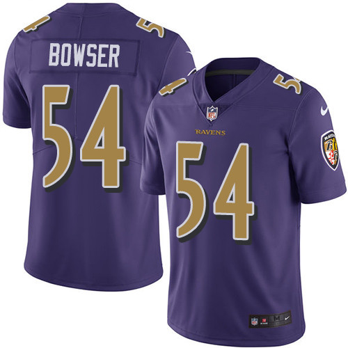 Baltimore Ravens #54 Tyus Bowser Purple Men's Stitched Limited Rush Jersey Men's