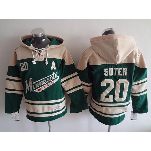 Minnesota Wild #20 Ryan Suter Green Sawyer Hooded Sweatshirt Stitched Jersey Men's